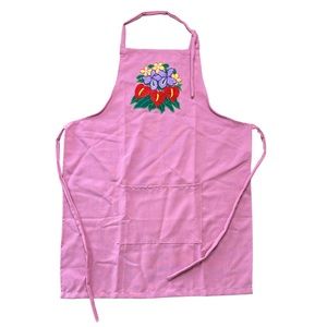 Vintage Regency Creations Floral Embroidered Pink Apron